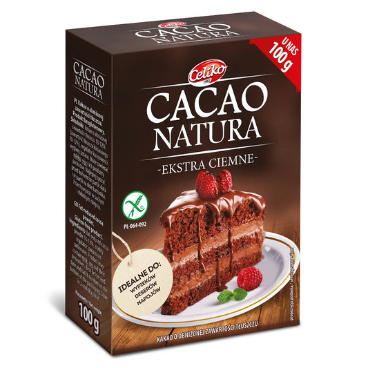 KAKAO-W-PROSZKU-O-OBNIŻONEJ-ZAWARTOŚCI-TŁUSZCZU-EKSTRA-CIEMNE-BEZGLUTENOWE-100-g---CELIKO
